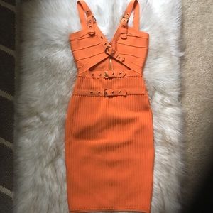 Orange bandage styled dress